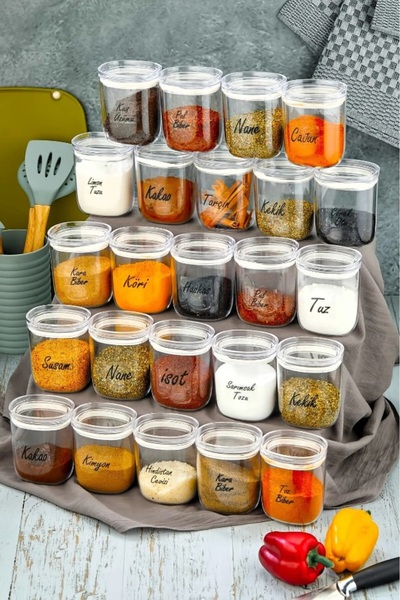 ŞAKİLATA CONCEPT Etiketli 24'lü 400 Ml Damla Mika Baharatlık Seti -Sızdırmaz ...