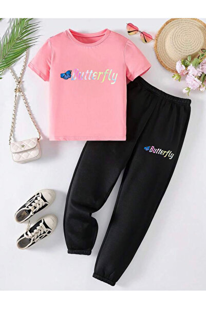 Serays moda بدلة رياضية للفتيات بطبعة فراشة