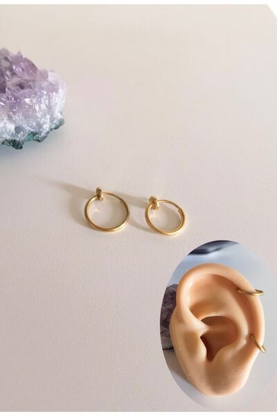 Bylin Sahte Yaylı Piercing /earcuff / Fake Septum /sahte Halka Küpe- 2 Li Set