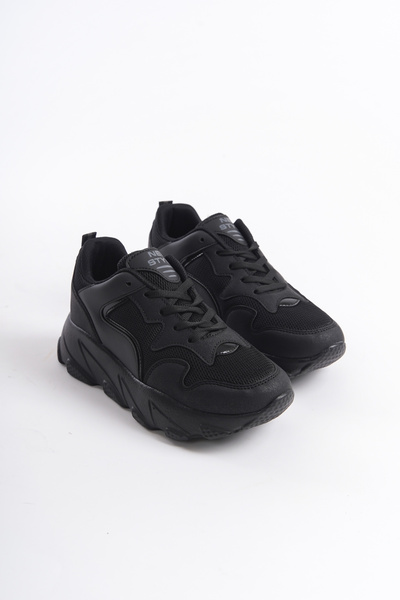 Moda Değirmeni Černo-černé dámské tenisky BG1172-101-0008