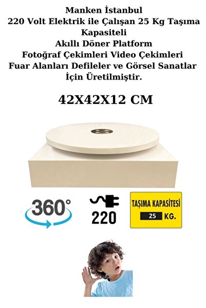 Manken İstanbul 40 Cm Çap 220 Volt Elektrik İle Çalışan Tek Yönlü Beyaz Döner...