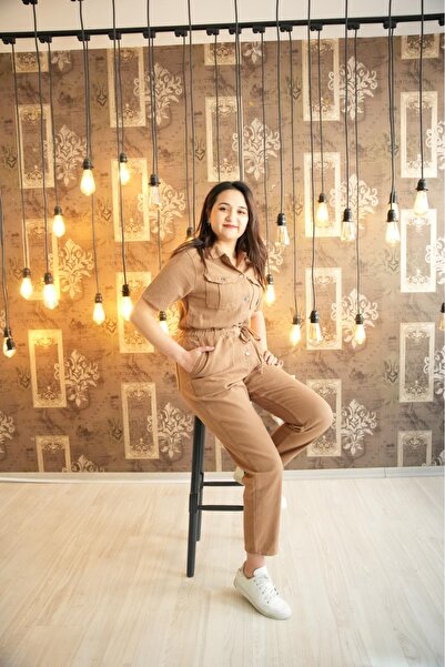 ARV MODA FASHİON THAT İNSPİRES GABARDIN JUMPSUIT WITH ELASTIC BELI