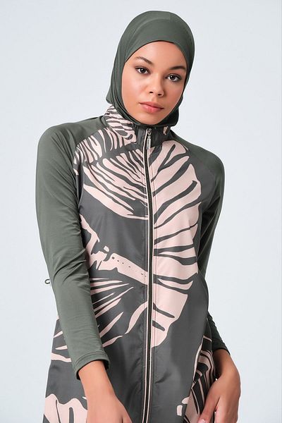 ALFASA Coral Long Hijab Swimsuit