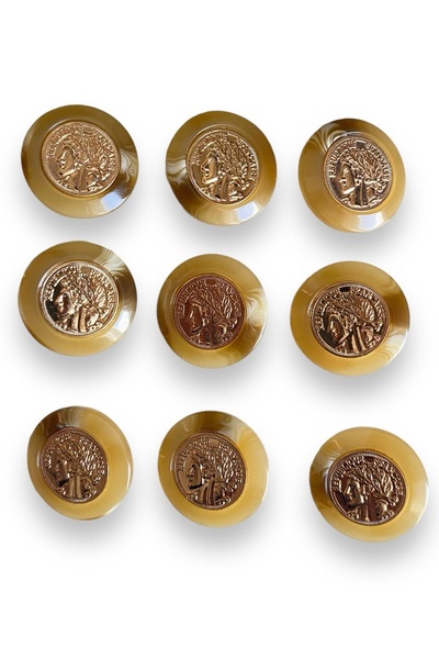 Turuncu Tuhafiye 9'lu Düğme Seti 1.5 cm