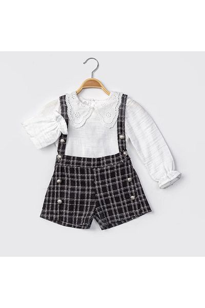 CRAX Şanel Glitter Strappy Shorts Shirt Girl's Set