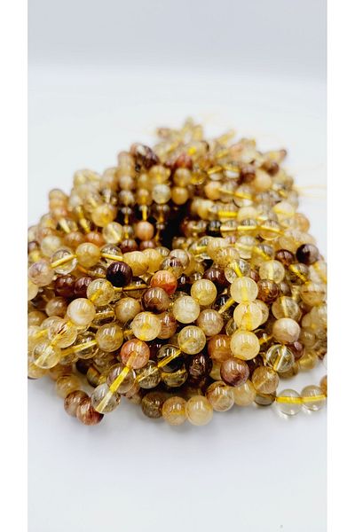 Yüksel Boncuk 8 mm Heliodor Beryl (Gold) Stone Natural Stone String