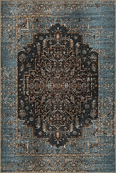 Rugs Modern Halı Синьо-тематичен, многоцветен, с традиционни мотиви, винтидж ...