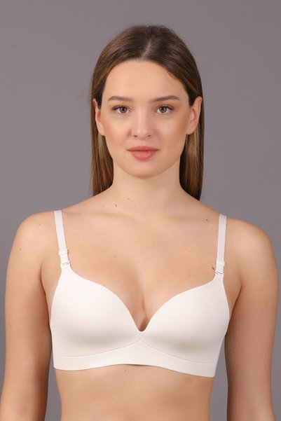 cotonhause Women's Laser Cut Thin Sponge Ecru Ghost Bra C5T4N1O633