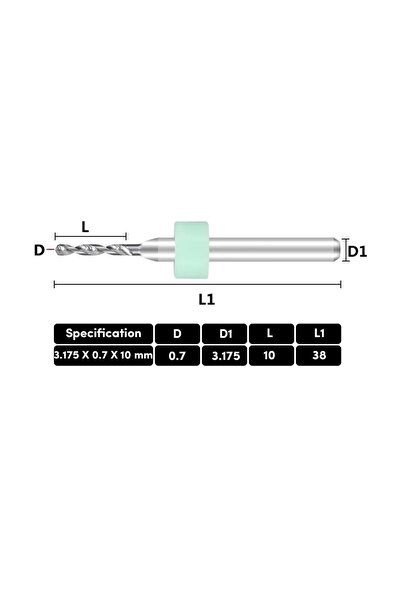 EmAyCenter 10 Adet 0.7mm Tungsten Karbür Delme PCB Matkap Ucu