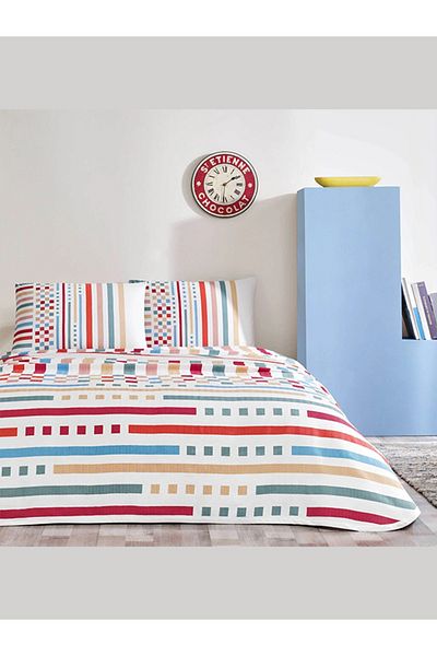 Taç Youth Fashion Pique Set Rainbow Red Single
