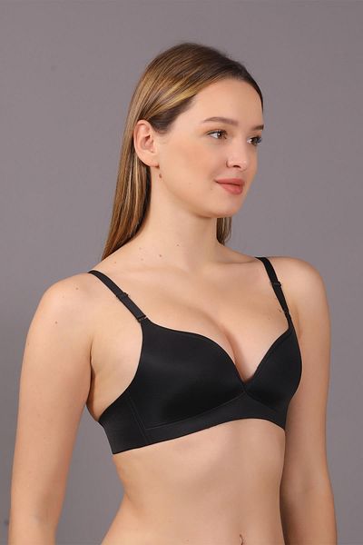 cotonhause Sutien negru Ghost cu burete subțire tăiat cu laser pentru femei C5T4N1O633