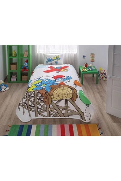 Taç Set Smurfs Pique cu cearșafuri 160x230 cm