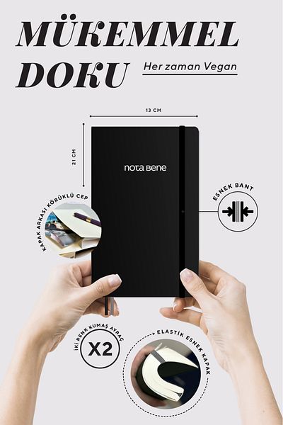 Victoria's Journals Caiet Nota Bene Classic Flex Cover, 13x21 cm, linie