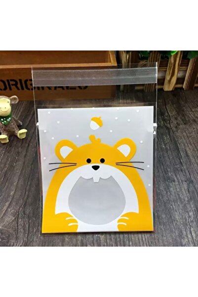 OZN TUHAFİYE Bantlı Şeffaf Desenli Poşet Opp 10x10 Cm 95 Adet