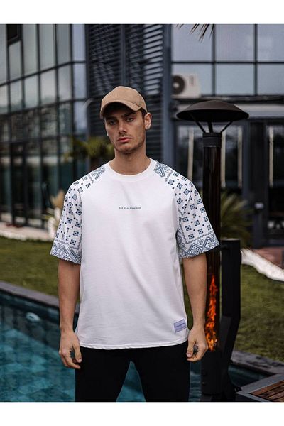 İLKCET MODA Sleeve Patterned Unisex Oversize T-shirt