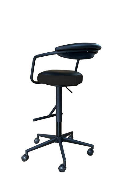 gizmo mobilya Döner Tekerlekli Siyah Çalışma Taburesi