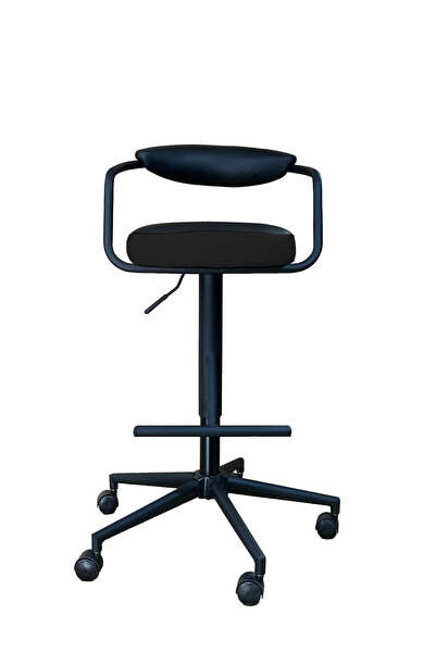 gizmo mobilya Döner Tekerlekli Siyah Çalışma Taburesi