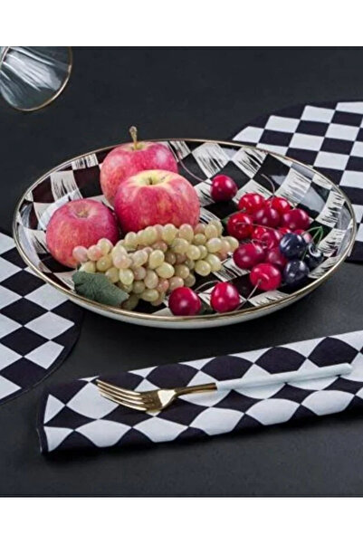 Veliday Dama Dekor Emaye Meyve Tabağı
