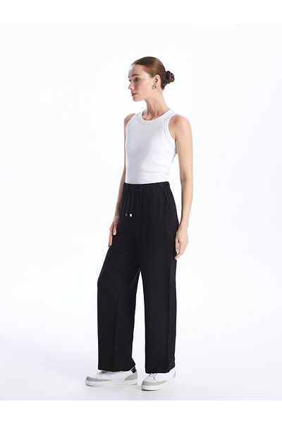 LC Waikiki LCW Elastic Waist Straight Wide Leg Women's Trousers