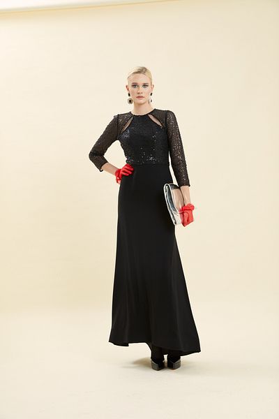 VERDA Rochie de seara cu paiete cu margele brodate