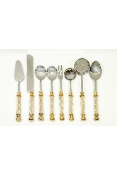 BULUTHOMEAKSESUAR طقم خدمة كريستال 8 قطع ذهبي