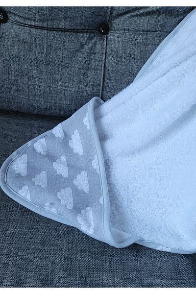 Alpar Tekstil Cotton Soft Baby Girl-Boy Bath Towel Swaddle GRAY/CLOUD