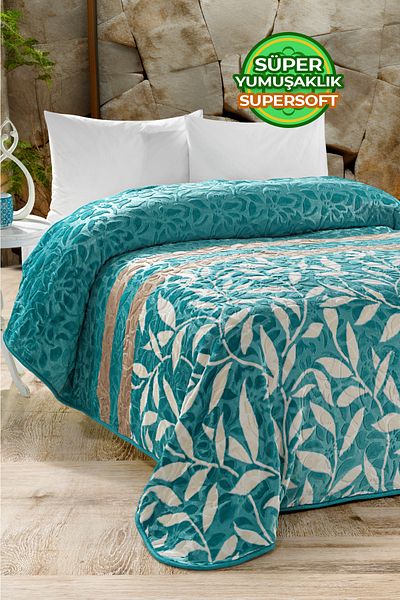 Evlen Home Collection Pătură groasă de pluș moale 4 kg Supersoft Embos Double Soft Emboss 220x240 cm FLR