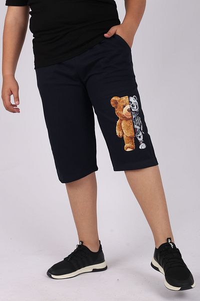 çiko kids Pantaloni scurți/capri cu buzunar cu imprimeu robot ursuleț pentru băiat