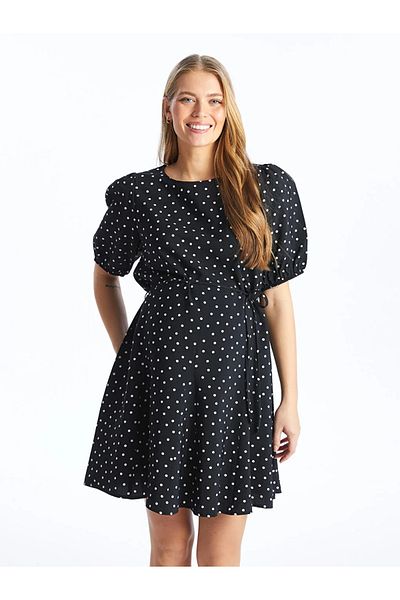 LC Waikiki LCWAIKIKI Rochie de maternitate cu mânecă scurtă, cu decolteu, cu buline