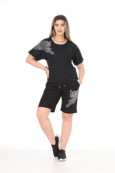 LEOPAR TAŞLI  ŞORTLU TAKIM