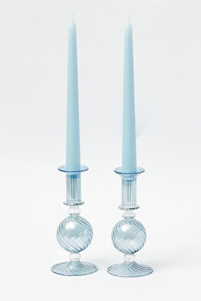 SANAT SEPET İŞLERİ Pastel Renk Konik Şamdan Mum - 4' Lü Set