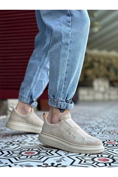 BOA BA0307 BOA Thick Suede High Sole Double Tape Beige Men's Shoes