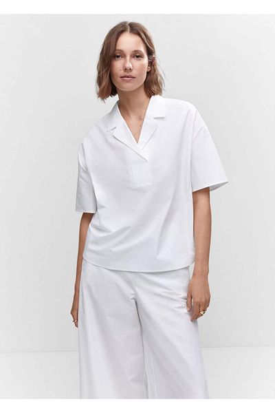 MANGO Woman Cotton culotte pants