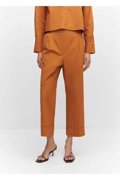 MANGO Woman Plisované culotte kalhoty