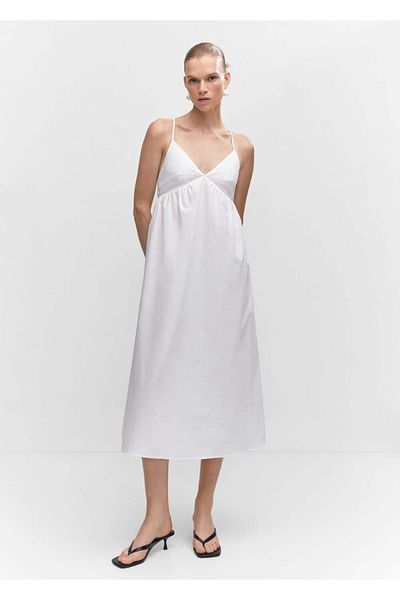 MANGO Woman Cotton Cross Back Dress