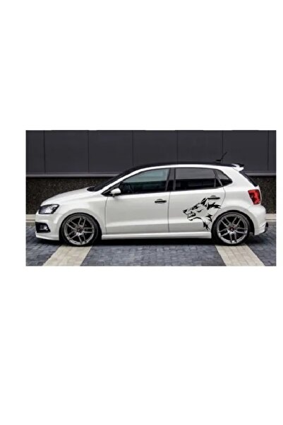 EYBA STİCKER Araç Yanı Modifiye Kurt Kafası Sticker Yapışkan Golf Polo Opel H...