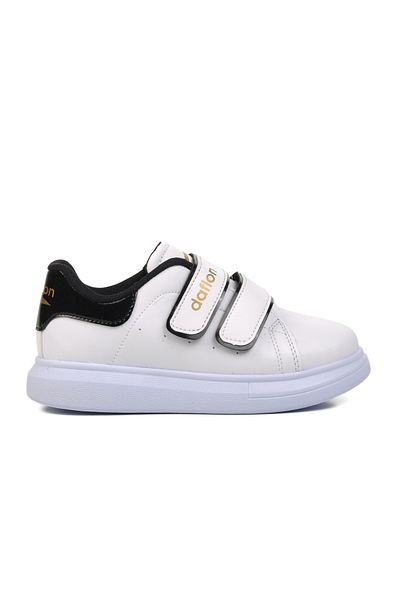 AYAKMOD Ayk-072-F Pantofi de sport pentru fete și băieți din piele lacuită alb-negru