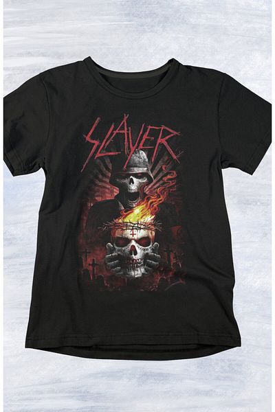 Fuddy Moda Μπλουζάκι με στάμπα Slayer, μπλουζάκι με θέμα Unisex Rock Metal Music