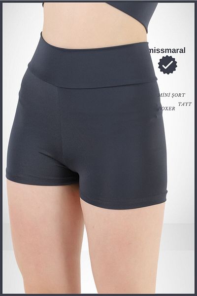 missmaral Women's Anthracite Mini Shorts Boxer High Waist Firming Fit Look 11080