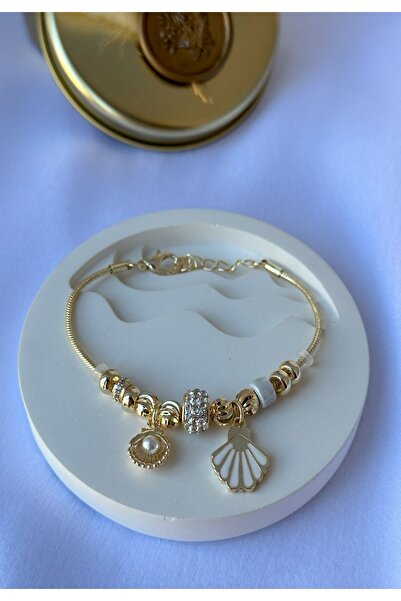 Ezgili Takı DENİZ KABUKLU CHARMLI BİLEKLİK