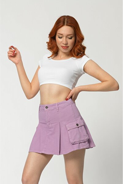 What's Up Whatsup Карго-мініспідниця з кишенями з деніму - Ліла