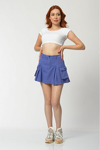 What's Up Whatsup Карго-мініспідниця з кишенями з деніму - фіолетова