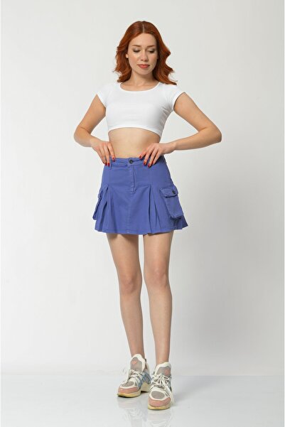 What's Up Whatsup Карго-мініспідниця з кишенями з деніму - фіолетова