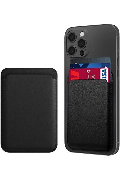 By mia Iphone 15 Tüm Modelerine Uyumlu Magsafe Özellikli Cardsafe Siyah Deri ...