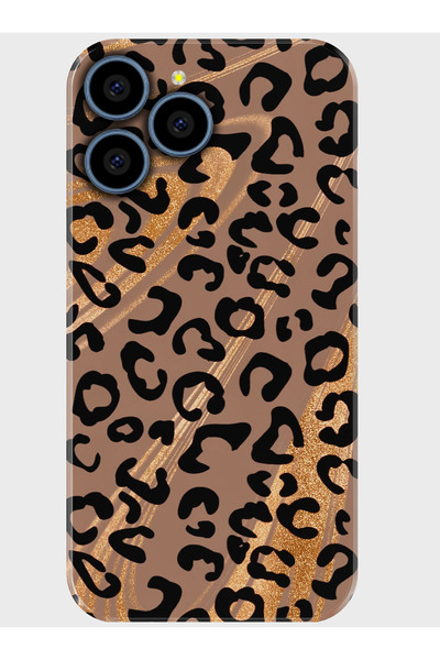 omix X7 Kılıf Kamera Korumalı Baskılı Silikon Kapak - leopar