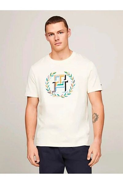 Tommy Men's Multi Color Embroidered T-Shirt
