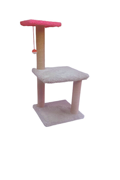 ABC 82cm Gri İki Katlı Kedi Tırmalama Tahtası Catnipli Tırmalama Tahtası