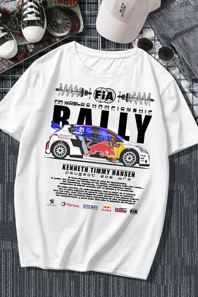 Touz Moda Λευκό μπλουζάκι με στάμπα Rally RedBull