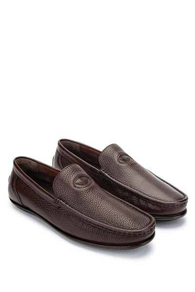 Tamer Tanca Men's Genuine Leather Brown Floater Driver Shoes
