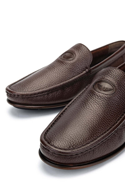 Tamer Tanca Erkek Hakiki Deri Kahverengi Floter Driver Ayakkabı